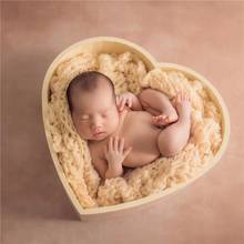 Adereços para fotografia de bebê, caixa de madeira em formato de coração para recém-nascido, acessórios para estúdio de fotografia, posicionamento de sofá 2024 - compre barato