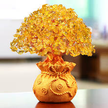 Adorno de árbol de la Fortuna, regalo de cristal, monedero de celebración de escritorio, adorno de árbol, hermoso salón de negocios dorado 2024 - compra barato