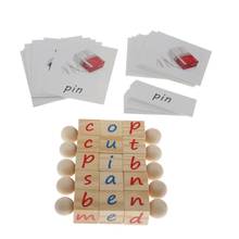 Lote 5 blocos montessori phonetia cartões e alfabeto brinquedos educativos para crianças 2024 - compre barato