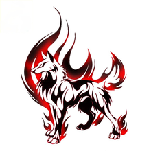 Fashion Personality Car Sticker Flame Wolf Reflective Waterproof Sunscreen Vinyl Decal Motorcycle Auto Accessories,10cm*13cm 2024 - buy cheap