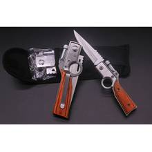 AK47 Gun Knife Folding Army Pocket Knife 440 Blade Wood Handle Outdoor EDC Tool 2024 - buy cheap