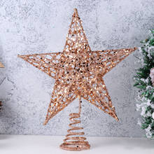 1pc Iron Star Christmas Tree Toppers Ornaments Glittering Star Christmas Tree Decoration Home Decor For Banquet Xmas Decorations 2024 - buy cheap