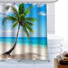 Modern Beach Shell Shower Curtain Palm Decor Waterproof Polyester Fabric Bath Curtain 180X180cm Eco-friendly Bathroom Curtain 2024 - buy cheap