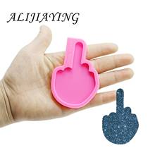 Shiny keychain love sign hand Middle finger mold key ring decoration silicone mold for DIY epoxy resin wholesale DY0119 2024 - buy cheap