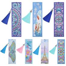 5D DIY Special Bookmark Shaped Diamond Painting Leather Diamond Embroidery Craft Tassel Book Marks for Books Christmas Gifts 2024 - buy cheap