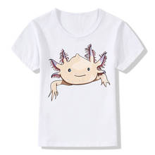 Camiseta con estampado divertido Axolotl para niños, camisa de manga corta para bebé, camisetas informales bonitas, moda de verano, 2020 2024 - compra barato