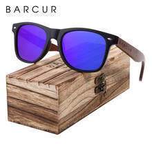 BARCUR-gafas de sol polarizadas para hombre y mujer, lentes de madera de nogal negro con caja de madera, UV 400 2024 - compra barato