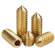 23 pces m4 bronze allen conjunto ponta fim grups parafusos hex soquete apertado parafusos de fio superior brassiness sextavado soquete grup parafuso 4mm-12mm de comprimento 2024 - compre barato