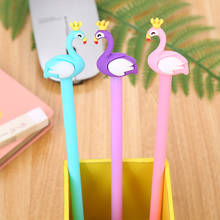 24 pcs Creative stationery swan gel pen cute learning office supplies signature pen cartoon flamingo material escolar papelaria 2024 - buy cheap