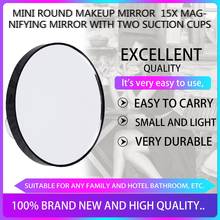 Mini espelho de maquiagem de bolso, 5/10/15x, espelho de maquiagem com duas ventosas, ferramentas de espelho de banheiro, cosméticos 2024 - compre barato