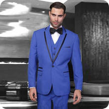 Latest Designs Men Suits Slim Fit Wedding Groom Tuxedos Custom Made Best Man Blazers 3Piece Jacket Pants Vest Prom 2024 - buy cheap