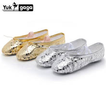 New Gold Silver Kids Dance Slippers Soft Sole PU Ballet Point Shoes Girls Women Children Ballet Slippers 2024 - buy cheap