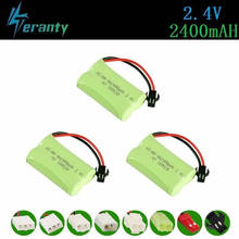 Batería recargable de 2400mah y 2,4 v para juguetes teledirigidos, batería para tanques de coches, trenes, Robots, pistolas, barcos teledirigidos, AA, 2,4 v, 700mah, paquete de batería NiMH, enchufe SM 2024 - compra barato