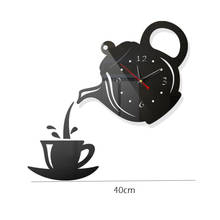 Creative DIY Acrylic Teapot Coffee Cup 3D Wall Clock Decorative Kitchen Wall Clocks Living Room Dining Room Home Decor Clock 2024 - buy cheap