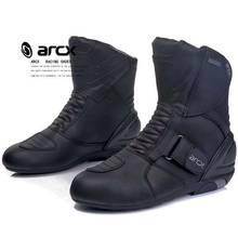 ARCX-Botas de Moto para hombre, zapatos de cuero genuino de vaca, impermeables, para carreras 2024 - compra barato