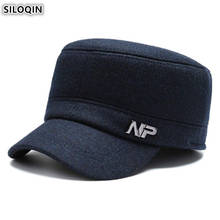 SILOQIN Winter Men Warm Hat Army Military Hats Earmuffs Hat Fashion Brands Caps Adjustable Head Size Men's Flat Cap Snapback Cap 2024 - buy cheap