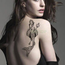 Tatuagem falsa de sereia, adesivo temporário à prova d'água para mão, braço, pé, costas, feminino, masculino 2024 - compre barato