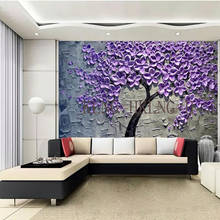 Pintura al óleo de murales grandes, lienzo abstracto pesado, hecho a mano, arte de pared de árbol rico para la decoración de la sala de estar 2024 - compra barato