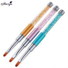 Monja-Juego de pinceles de cabeza redonda para manicura, Set de 3 unidades con mango de diamantes de imitación, para pintura en Gel acrílico UV, pluma de dibujo de flores, herramienta de manicura 2024 - compra barato