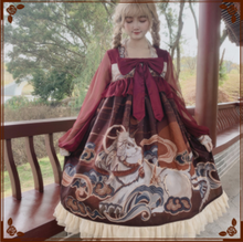 Kawaii/готическое платье лолиты для девочек в китайском стиле, винтажное милое платье лолиты, кружевное платье с принтом в виде банта, викторианское платье с высокой талией 2024 - купить недорого