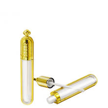 Tubo de brillo labial cosmético vacío de oro de 10ml tubo de plástico transparente corona varita lápiz labial envase bálsamo labial botella de embalaje de pestañas Split 2024 - compra barato
