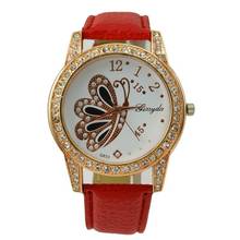 Недорогие женские часы, роскошные часы с кристаллами и бабочками, женские кварцевые часы с кожаным ремешком, женские наручные часы, Reloj Mujer 2024 - купить недорого