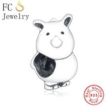 FC Jewelry Fit Original Pandora Charm Bracelet 925 Sterling Silver Rino Rhinoceros Love Heart Hand Bead For Making Berloque 2019 2024 - buy cheap