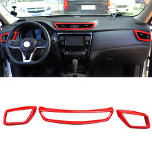 1Set Dashboard Air Outlet Vent Trim Frame ABS Carbon Fiber Red Fit For Nissan Rogue 2014 2015 2016 2017 2018 2019 2020 2024 - buy cheap