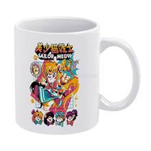 Sailor Meow-taza blanca de cerámica para café, té y leche, tazas divertidas de 11oz, gato, gatito, Shoujo, magia, marinero, japonés, Kawaii, Anime, Manga divertida 2024 - compra barato