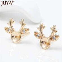 Kawaii Fawn Deer Inlaid Zircon Earring Makings DIY Jewellery Accessories For Girls Handmade Earrings Finding Suppiles 2024 - buy cheap