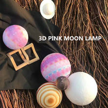 Lámpara de luna y estrella con carga USB para decoración del hogar, luz rosa con estampado 3D de 15cm, cambio de color de galaxia, regalo de comunión de vacaciones, 2020 2024 - compra barato