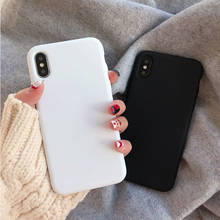 Ретро сплошной цвет простой корейский пара белый черный чехол для телефона силиконовый чехол для iPhone 11Pro Xs Max 7 6s 8 Puls X XR чехол 2024 - купить недорого