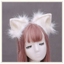 Lolita Original hecho a mano blanco Artificial Animal Oreja de Gato de oreja Animal oreja de zorro Clip KC diadema Cosplay accesorios para el cabello 2024 - compra barato