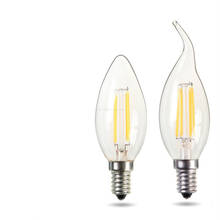Lâmpada led de filamento vela c35, lâmpada retrô antiga estilo vintage, branco quente e frio, 1-10 peças, ac 220/240v 4w 8w 9w 2024 - compre barato
