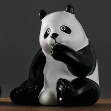 WU CHEN-Set de 3 unidades de estatua de Panda larga, muebles creativos de animales para sala de estar, adornos para decoración del hogar, artesanía de resina R4065 2024 - compra barato