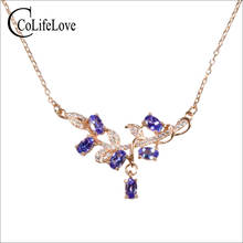 CoLife Jewelry Fashion Tanzanite Necklace for Party 100% Natural Tanzanite Silver Necklace 925 Silver Tanzanite Jewelry 2024 - buy cheap