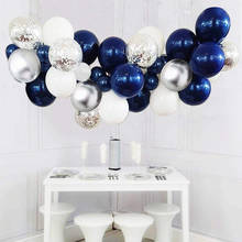 30pcs/lot Navy Blue Sliver Metallic Balloon Arch Kit Wedding Birthday Party Latex Confetti Balloons Garland Decor Balaos 2024 - buy cheap