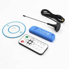 Receptor de TV USB 2,0, sintonizador de TV azul, DAB, FM, DVB-T, FC0012, SDR, RTL-SDR, mando a distancia IR con antena, Dongle Stick 2024 - compra barato