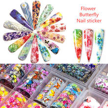 10Pcs Nail Foil Set Colorful Blooming Flower Flying Butterfly Nail Art Transfer Sticker 4*100cm Manicure DIY Sticker Decoration 2024 - buy cheap