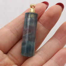 Natural Stone Essential Oil Diffuser Perfume Bottle Necklace Pendant Rose Quartzs Amethysts DIY Charms Jewelry Making Crafts 2024 - buy cheap