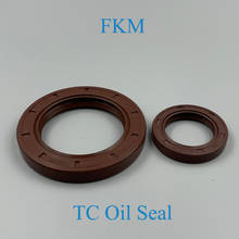 35*56*8/10/12 35x56x8/10/12 Brown Fluoro FKM Fluorine Rubber Spring Double Lip TC Ring Gasket Radial Shaft Skeleton Oil Seal 2024 - buy cheap