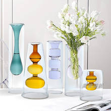 Flower Vase For Home Decor Glass Vase Flower Flowers Arrangement Table Ornaments Rustic Nordic Vase 2024 - buy cheap