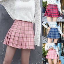 Falda plisada informal holgadas de cuadros, minifalda de estilo coreano, de cintura alta, kawaii, 2019 2024 - compra barato