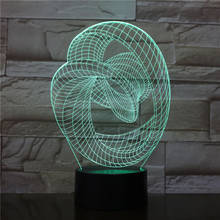 Luminária de led abstrata em espiral, hologramas para decoração, muda de cor, 7 cores, presente para decoração 2024 - compre barato