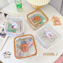 Transparent Cosmetic Case Jelly Portable Toiletry Bag Bear PVC Large Capacity Storage Bag Kawaii Pen Box Travel Makeup Pouch 2024 - buy cheap