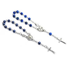 6mm Imitation Pearl Beads Chain Rosary Bracelets for Women Our Lady of Guadalupe Virgin Mary Cross Bracelet Prayer Jewelry 2024 - buy cheap