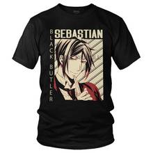 Fashion Black Butler T Shirt Men Short-Sleeve Sebastian Michaelis Anime Manga T-shirts Printed Tee Cotton Slim Fit Tshirt Gift 2024 - buy cheap