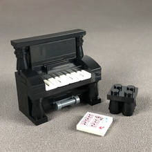 Single Instrument Building Block Set City Figure Accessories Piano Music Player Chair MOC Brick Children DIY Toy Gift 2024 - buy cheap