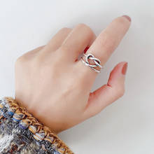 Anillos anelli real prata cor jóias coração anéis para o casamento feminino dedo aberto anel 2024 - compre barato