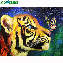 AZQSD 5D алмазная Картина Вышивка крестом тигр картина Стразы ручной работы подарок Алмазная вышивка Продажа животное домашний декор 2024 - купить недорого